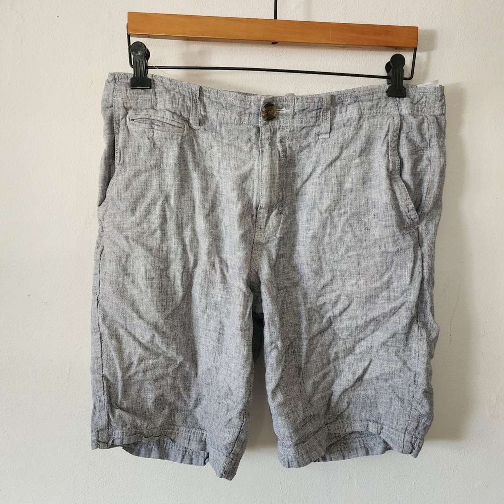 Wallin Bros Blue Shorts 34W Linen Cotton Blend